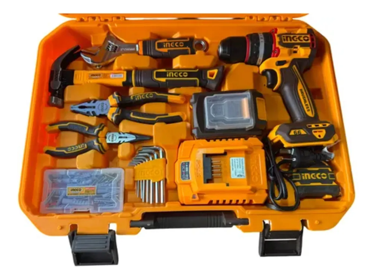 INGCO 165 Pcs Tools Set with Cordless Brushless Impact Drill — view 2