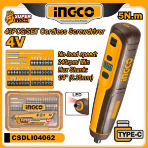 INGCO 4V Cordless Screwdriver 43pcs Set — buy online Australia