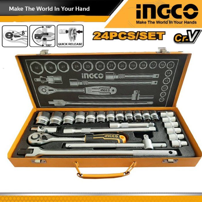 INGCO 24PCS 1/2″ SOCKET SET — buy online Australia