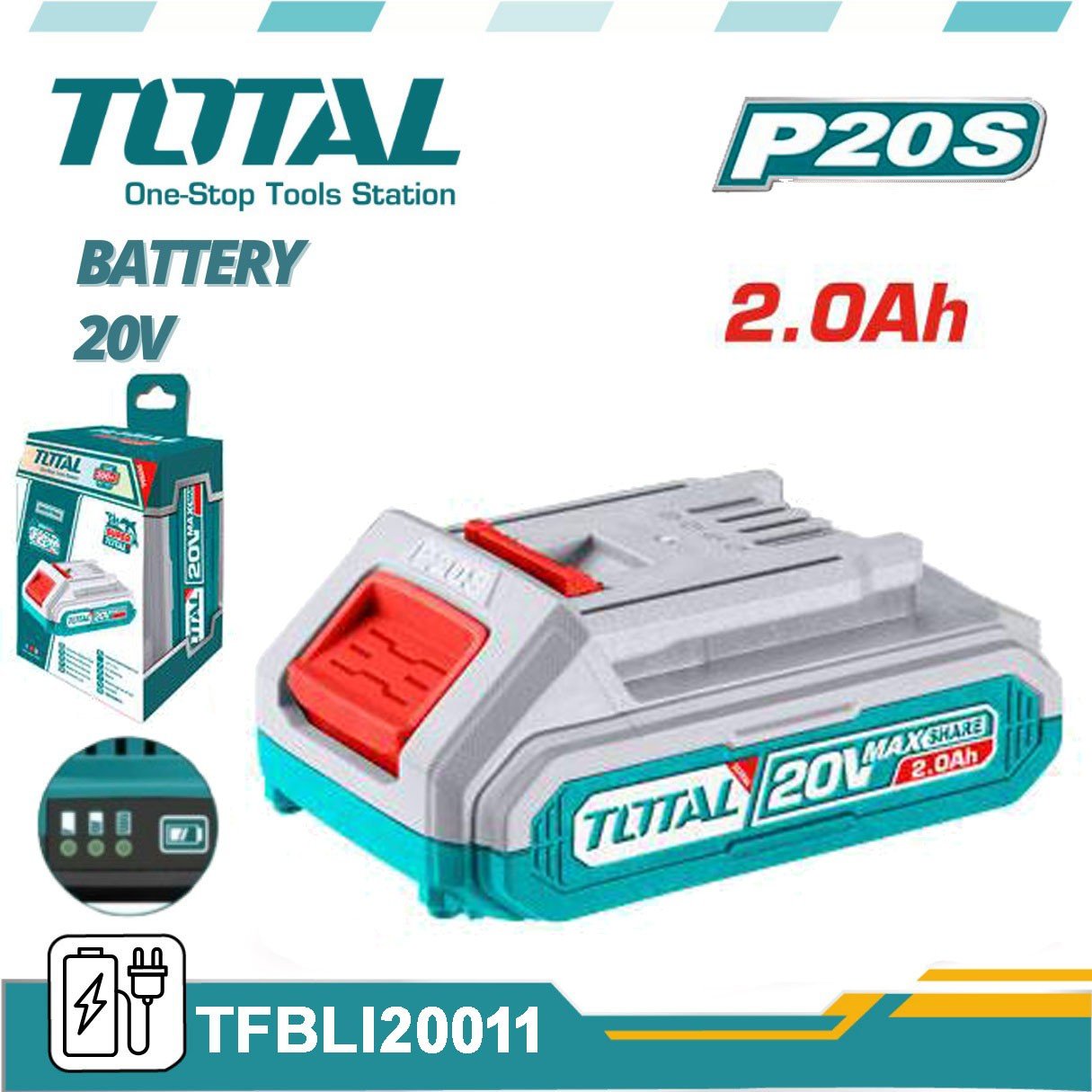 TOTAL 20v Battery 2.0Ah — buy online Australia