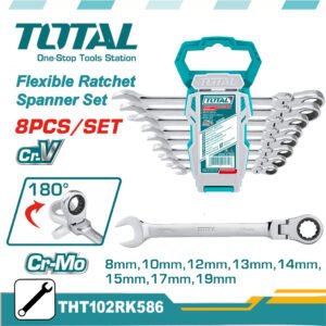 TOTAL 8 Pcs Flexible Ratchet Spanner Set — buy online Australia