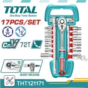TOTAL 17 Pcs 1/2″ Socket Set — buy online Australia