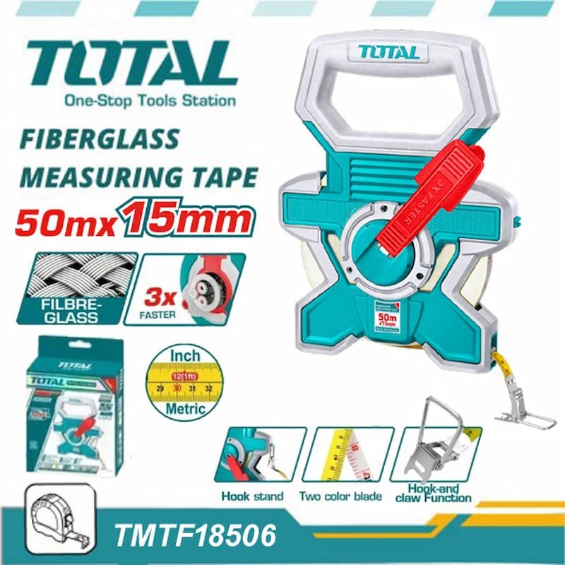 Total 50m Fiberglass Measuring Tape — buy online Australia