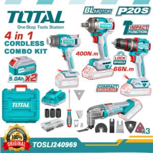 TOTAL 4 in 1 Cordless 20v Combo Set — buy online Australia