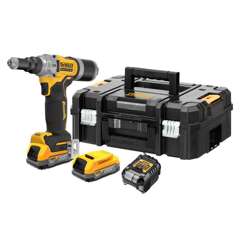 Dewalt DCF414E2T 18v XR Brushless 1/4″ Riveter Powerstack Kit — buy online Australia