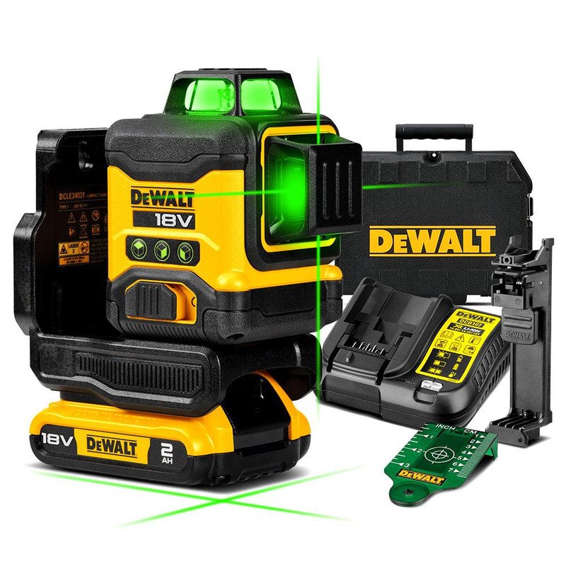 Dewalt DCLE34031D1 18V XR 3×360 Compact Green Laser Kit — buy online Australia