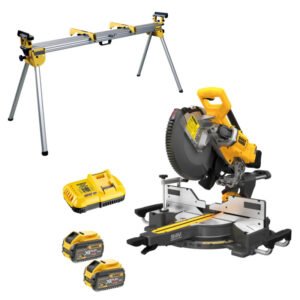Dewalt DCS781X2 54v Flexvolt 305mm Slide Mitre Saw Kit – 2 x 9ah Batteries & DE7023 Workstation — buy online Australia