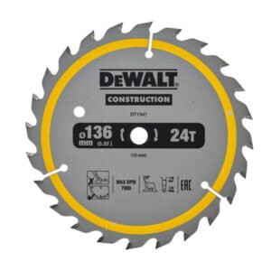 Dewalt DT1947 Construction Circular Saw Blade 136mm x 10mm x 24T — buy online Australia