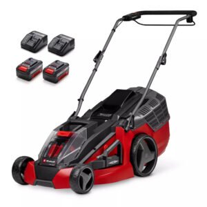 Einhell 3413130 GE-CM 43 Li M Kit 36V (Twin 18V) Brushless 43cm Lawn Mower – 2 x 4.0Ah Batteries — buy online Australia