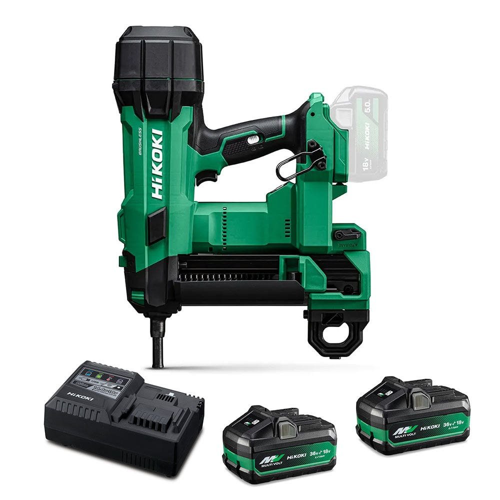 HIKOKI 18V Brushless 2 x 2.5/5.0Ah Gasless Concrete Nailer Kit AU40100057 — buy online Australia