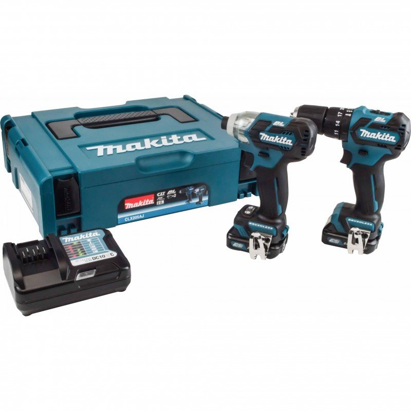 Makita CLX205AJ 12v MAX CXT Brushless Combi Kit – Combi Drill / Impact Driver 2 x 2ah Batteries — buy online Australia