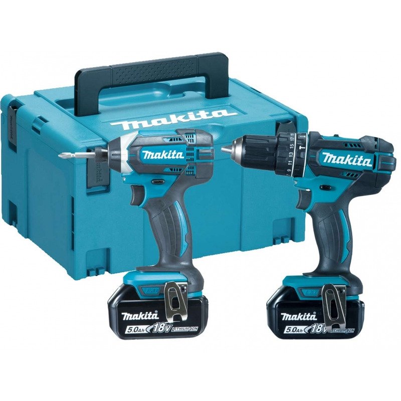 Makita DLX2131TJ 18V Combi/Impact Twin Kit (2 x 5.0Ah Li-Ion batts) — buy online Australia