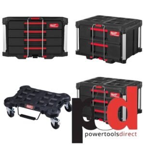 Milwaukee 4 Piece Packout Bundle – Flat Trolley, 4 Drawer Tool Box, 3 Drawer Tool Box & 2 Drawer Tool Box — buy online Australia