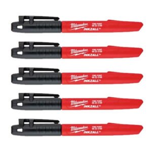 Milwaukee 48223100/FIVE Inkzall Jobsite Fine Point Marker Pen (Pack of 5) — buy online Australia
