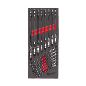 Milwaukee 4932479829 Maxbite Flex Head Ratcheting Spanner Set Foam Insert — buy online Australia