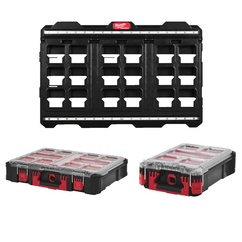 Milwaukee 4932480622 Packout XL Mounting Plate With 4932464082 & 4932464083 Organizers — buy online Australia