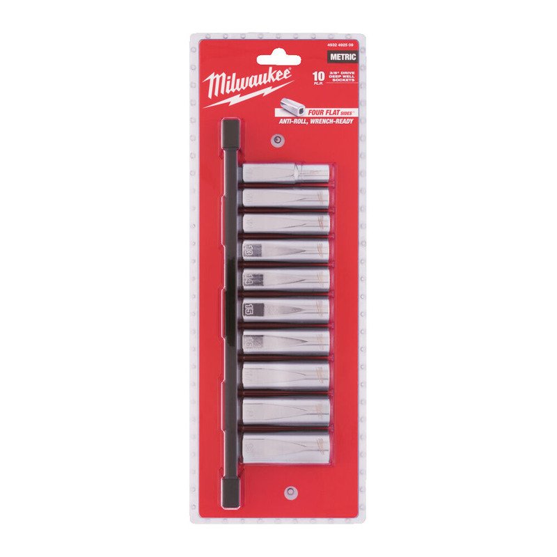Milwaukee 4932492509 10pc 3/8″ Drive Metric Deep Chrome Socket Set — buy online Australia