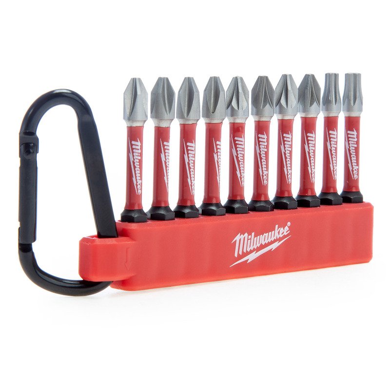 Milwaukee 4932492939 10pc Shockwave Carabiner Screwdriver Bits — buy online Australia