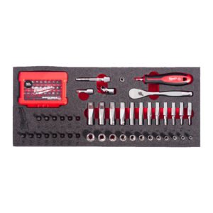 Milwaukee 4932499293 76pc 1/4″ Ratchet & Bit Socket Set in Foam Insert — buy online Australia