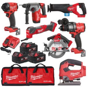 Milwaukee 7 Piece M18 Fuel Brushless Tool Kit- 3 x 5.0ah Batteries — buy online Australia