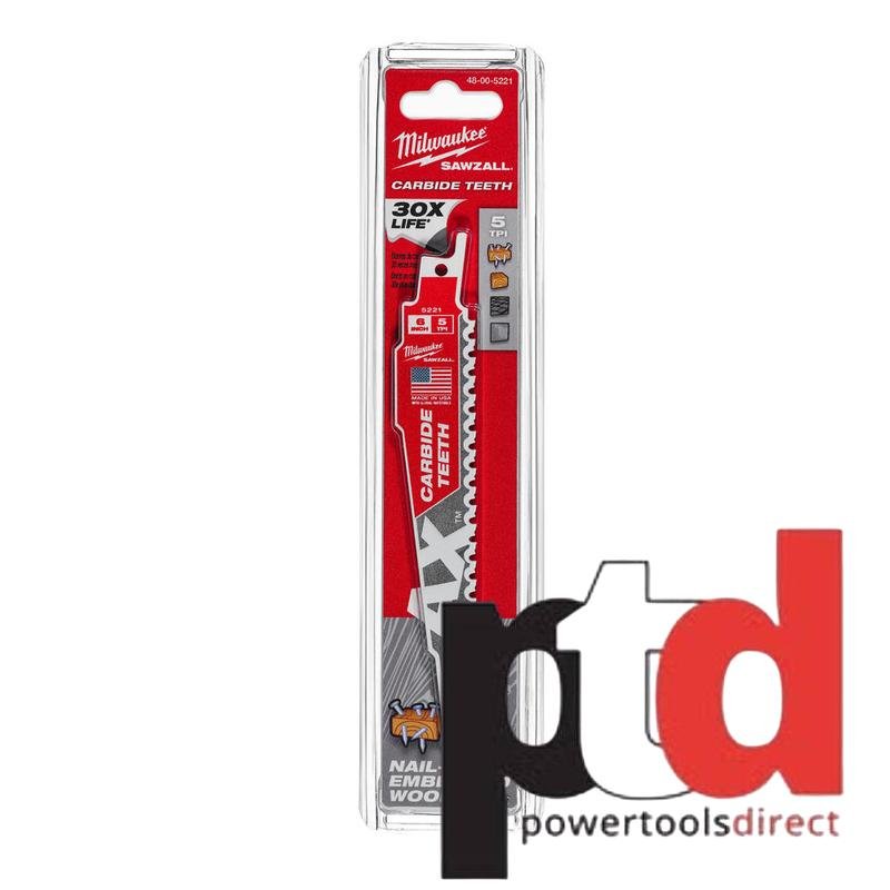 Milwaukee Heavy Duty AX Carbide Teeth Demolition Blades – Wood with Nails (Select Size) — buy online Australia