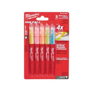 Milwaukee INKZALL Highlighters Coloured – Pack of 5 — buy online Australia