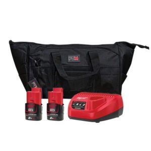 Milwaukee M12 2.0ah Energy Pack In PTM Bag – 2 x M12B2 2.0ah Batteries, Charger with PTM Bag — buy online Australia