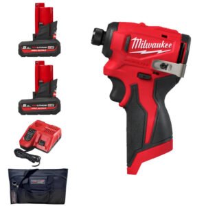 Milwaukee M12BLIDRC-0 12v Compact Brushless Impact Driver – 2 x 5.0ah High Output Batteries, Charger & PTM Bag — buy online Australia