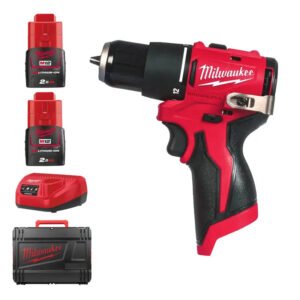 Milwaukee M12BLPDRC-202C 12v Compact Brushless Percussion Drill Kit – 2 x 2.0ah Batteries — buy online Australia