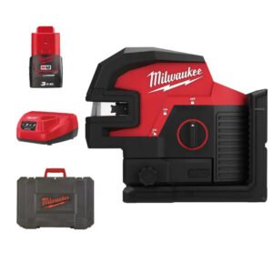 Milwaukee M12CLL4P-301C 12v Cross Line Laser with 4 Points Kit – 3.0ah Battery — buy online Australia