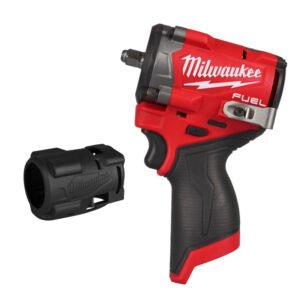 Milwaukee M12FCIWF38G3-0 12v Fuel 3/8″ Compact Impact Wrench Naked & 4932499365 Rubber Sleeve — buy online Australia