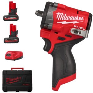 Milwaukee M12FCIWF38G3-502X 12v Fuel 3/8″ Compact Impact Wrench Kit – 2 x 5.0ah High Output Batteries — buy online Australia