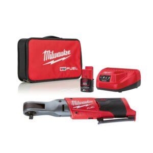 Milwaukee M12FIR38-201B 12V Fuel 3/8″ Ratchet Kit (1 x 2.0Ah RedLithium-Ion Battery, Charger & Toolbag) — buy online Australia