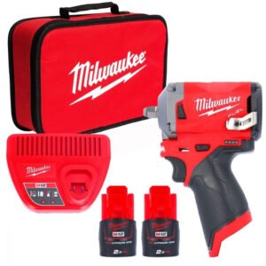 Milwaukee M12FIW38-202B 12v Fuel Impact Wrench Set, with 2 x 2Ah Batts, Charger & Bag — buy online Australia