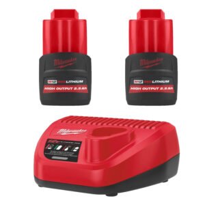 Milwaukee M12HB2.5 12v 2.5ah Battery Twin Pack and Charger Energy Kit — buy online Australia