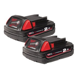 Milwaukee M18B2 18V 2.0Ah RedLithium-Ion Batteries (Twin Pack) — buy online Australia