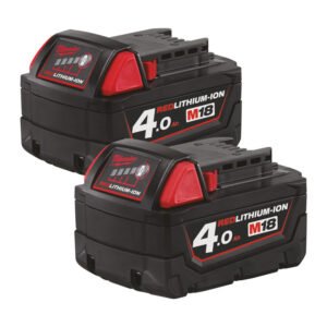 Milwaukee M18B4 18V 4.0Ah RedLithium-Ion Batteries (Twin Pack) — buy online Australia