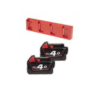 Milwaukee M18B4 18V 4.0Ah RedLithium-Ion Batteries (Twin Pack) + Milwaukee Battery Holder — buy online Australia