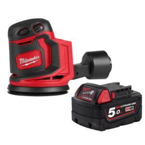 Milwaukee M18BOS125-0 18V 125mm Compact Random Orbital Sander (Body Only) & 5.0Ah Battery — buy online Australia