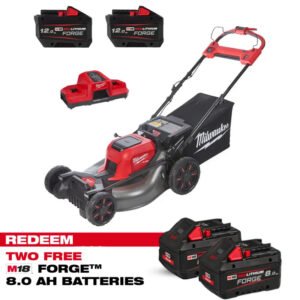 Milwaukee M18F2LM53-122 18v Fuel Dual Battery 53cm Self Propelled Lawn Mower Kit with Forge Batteries (CLAIM 2 FREE 8.0AH FORGE BATTERIES VIA MILWAUKEE REDEMPTION) — buy online Australia