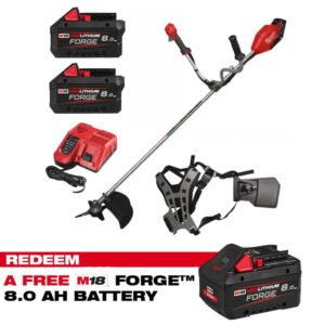 Milwaukee M18FBCU-802 18v Fuel Brush Cutter Kit – 2 x 8.0ah Forge Batteries (CLAIM FREE 8.0AH FORGE BATTERY VIA MILWAUKEE REDEMPTION) — buy online Australia
