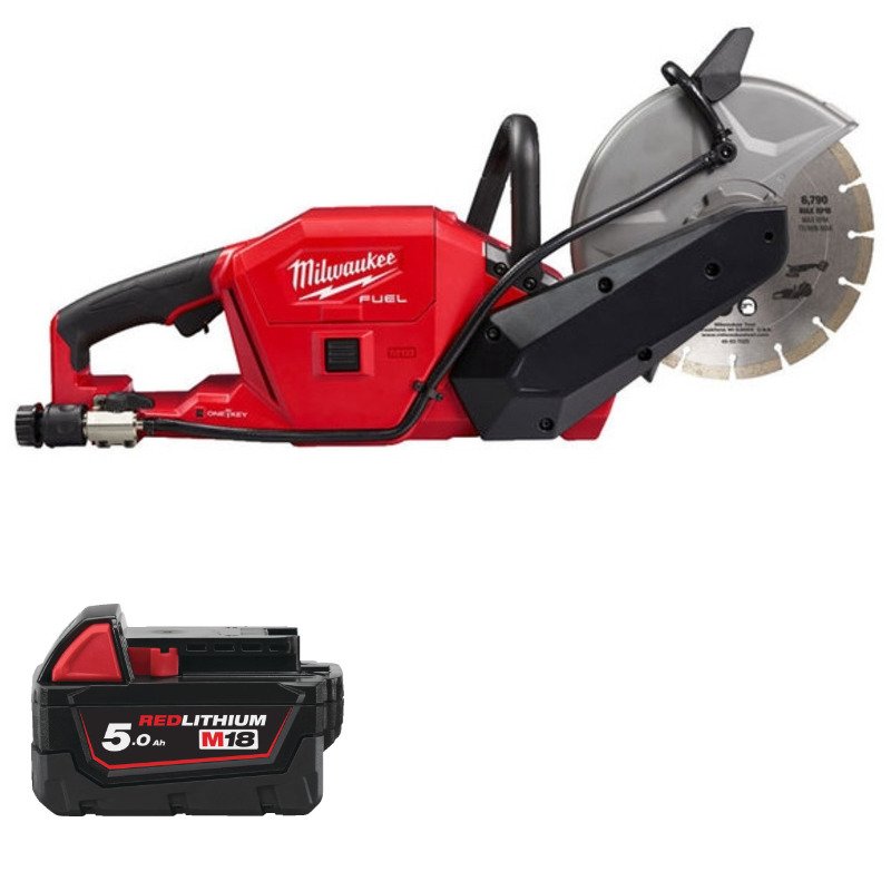 Milwaukee M18FCOS230-0 ‘FUEL’ Cut Off Saw Naked & 5.0ah Battery — buy online Australia