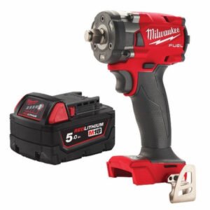 Milwaukee M18FIW2F12-0 18V Fuel 1/2″ Compact Impact Wrench with Friction Ring (Body only) & M18B5 5.0Ah Battery — buy online Australia