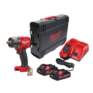 Milwaukee M18FMTIW2F12-302X 18v Fuel GEN2 Mid-Torque 1/2″ Impact Wrench with Friction Ring Kit 2 x High Output 3.0ah Batteries — buy online Australia