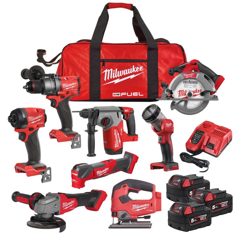 Milwaukee M18FPP8-503B New Gen 18v 8 Piece Fuel Power Pack – 3 x 5.0ah Batteries — buy online Australia