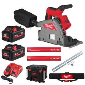 Milwaukee M18FPS55 18v 55mm Plunge Saw With 5.5ah Batteries, Charger and Guide Rail Kit — buy online Australia
