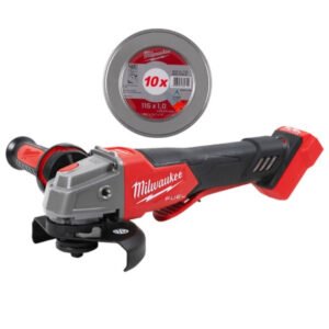 Milwaukee M18FSAGV115XPDB-0 18v Fuel 115mm Braking Angle Grinder Naked & 10 Pack of Inox Blades — buy online Australia