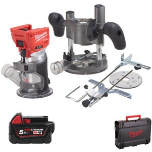 Milwaukee M18FTR-0X 18V Fuel Cordless Trim Router with Accessories Naked & 5.0ah Battery — buy online Australia
