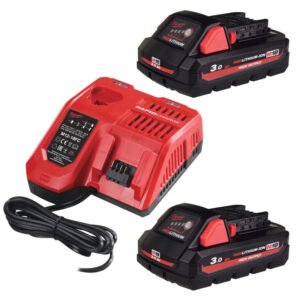 Milwaukee M18HB3 18v 3Ah High Output Battery Twin Pack and Fast Charger Energy Kit — buy online Australia