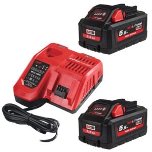 Milwaukee M18HB5 18v 5.5Ah High Output Battery Twin Pack and Fast Charger Energy Kit — buy online Australia